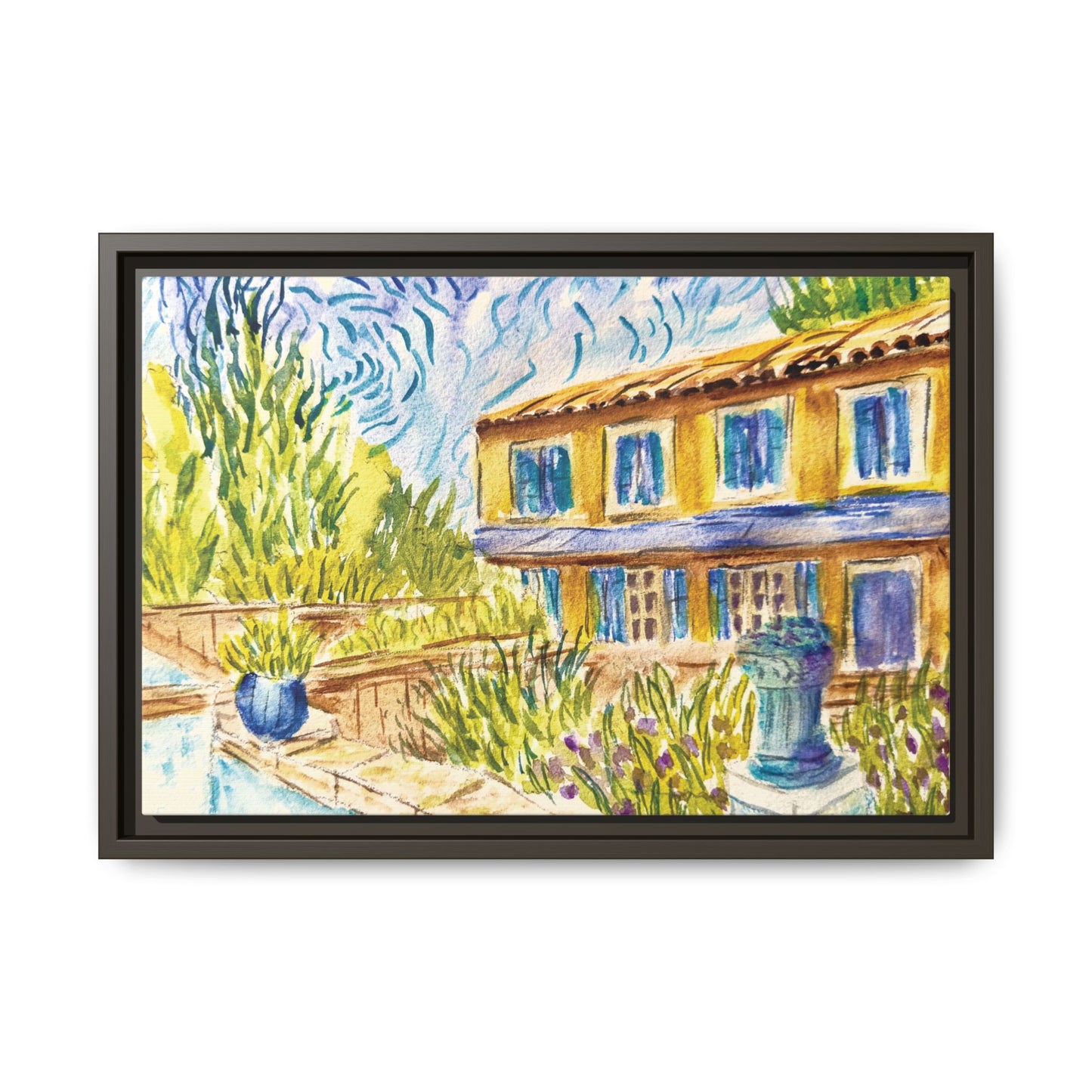 Respite Near Saint-Remy-de-Provence Matte Canvas, Framed (Black or Espresso). Available in sizes from 10”x8”-30”x24”