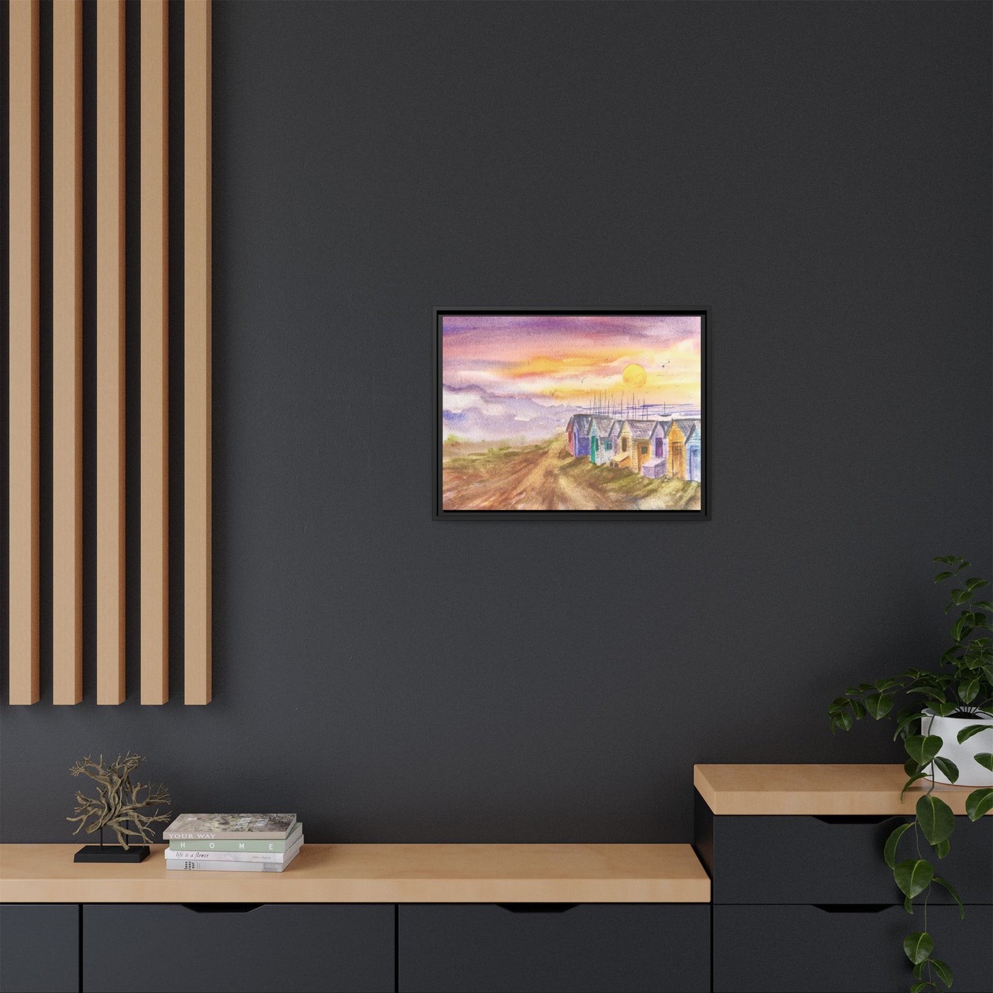 Quiet Before The Tide Matte Canvas, Framed (Black or Espresso). Available in sizes from 10”x8”-32”x24”