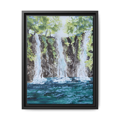 Three Sisters Waterfall, Framed (Black or Espresso). Available in sizes from 8”x10”-12”x16”