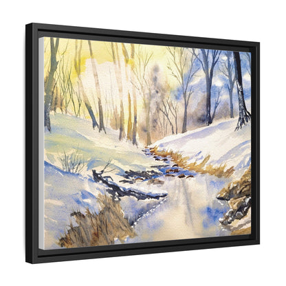 Snowy Creek Matte Canvas, Framed (Black or Espresso). Available in sizes from 10”x8”-32”x24”