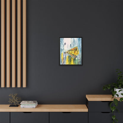 Cafe Reflections Matte Canvas, Framed (Black or Espresso). Available in sizes 8”x10”-24”x32”