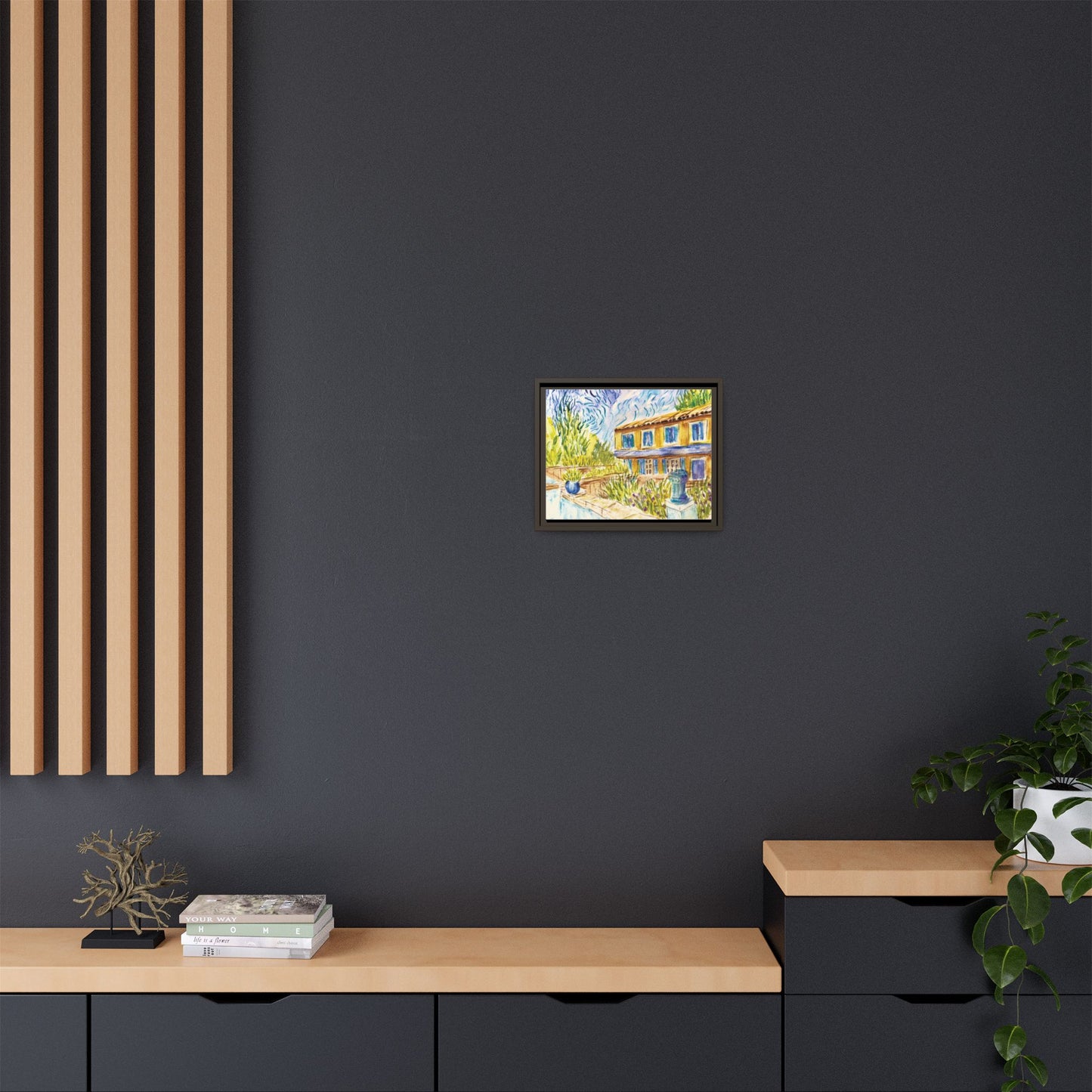 Respite Near Saint-Remy-de-Provence Matte Canvas, Framed (Black or Espresso). Available in sizes from 10”x8”-30”x24”