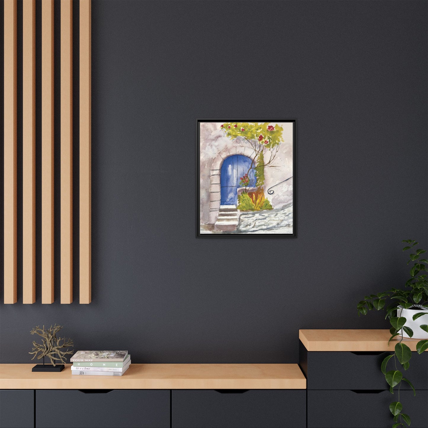 Blue Door, Framed (Black or Espresso). Available in sizes from 8”x10”-24”x32”