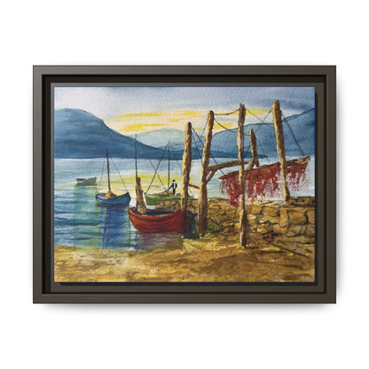 Morning Boats on the Loch, Framed (Black or Espresso). Available in sizes from 10”x8”-24”x18”