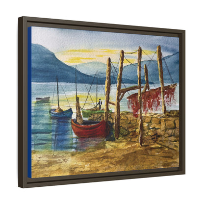 Morning Boats on the Loch, Framed (Black or Espresso). Available in sizes from 10”x8”-24”x18”