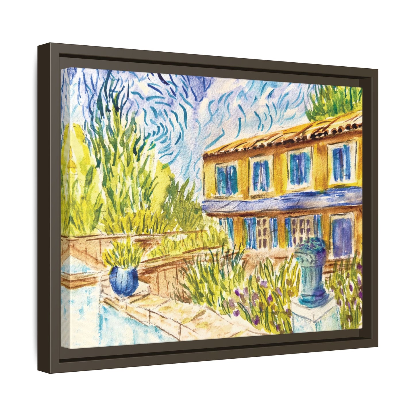 Respite Near Saint-Remy-de-Provence Matte Canvas, Framed (Black or Espresso). Available in sizes from 10”x8”-30”x24”