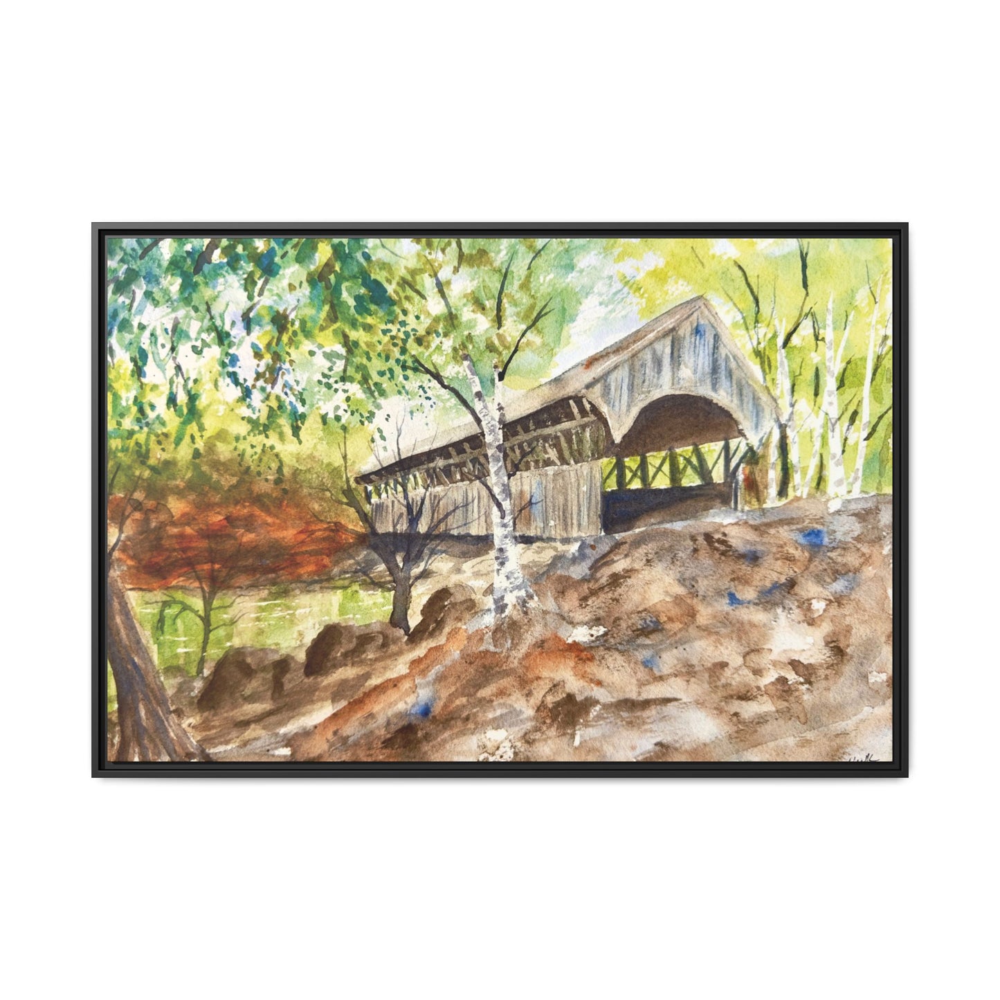 Artist’s Bridge Matte Canvas, Framed (Black or Espresso). Available in sizes from 10”x8”-24”x18”