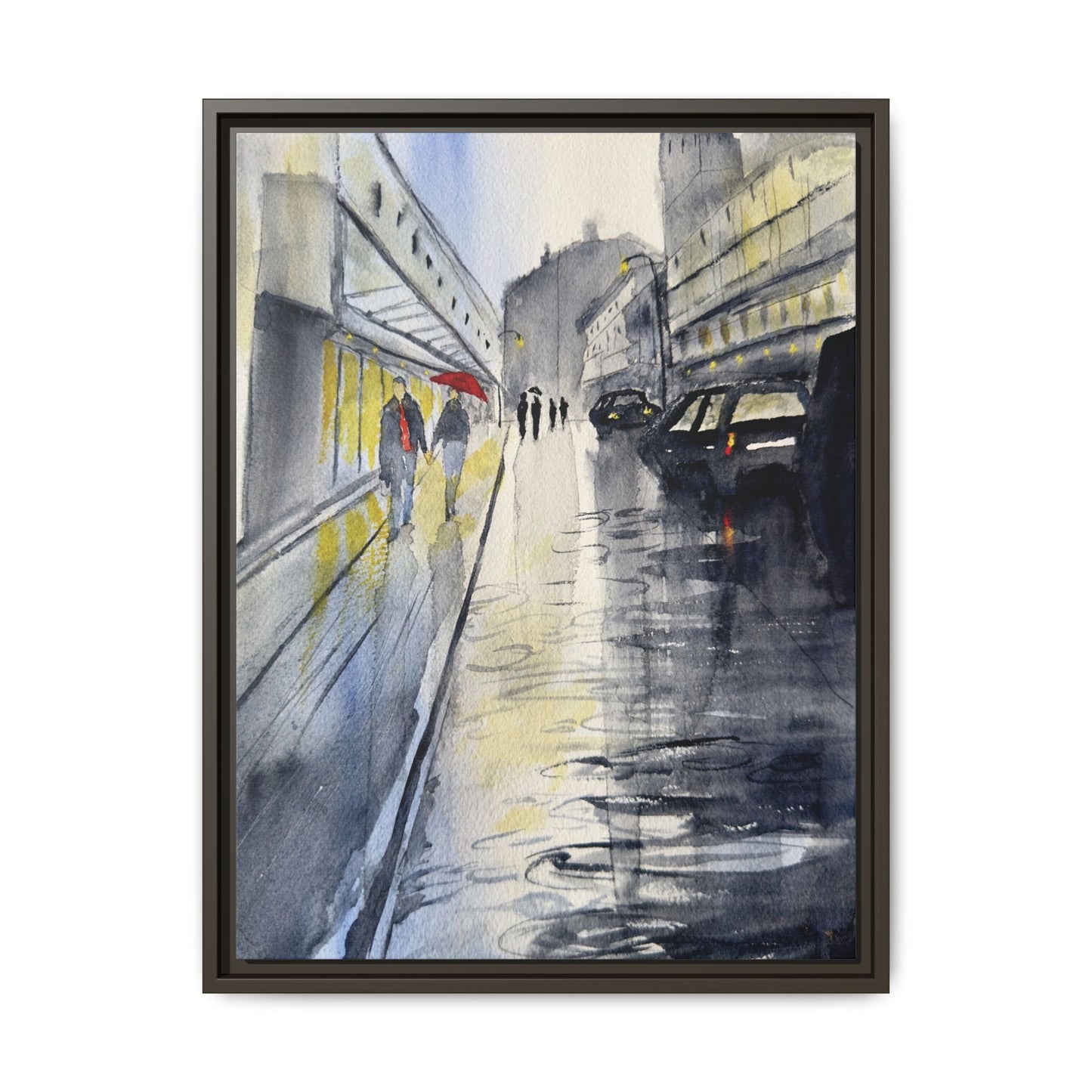 Rainy Day Romance, Framed (Black or Espresso). Available in sizes from 8”x10”-24”x32”