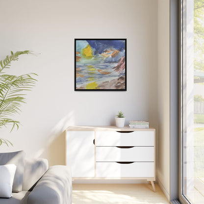 The Sun in Pieces Matte Canvas, Framed (Black or Espresso). Available in sizes from 6”x6”-30”x30”
