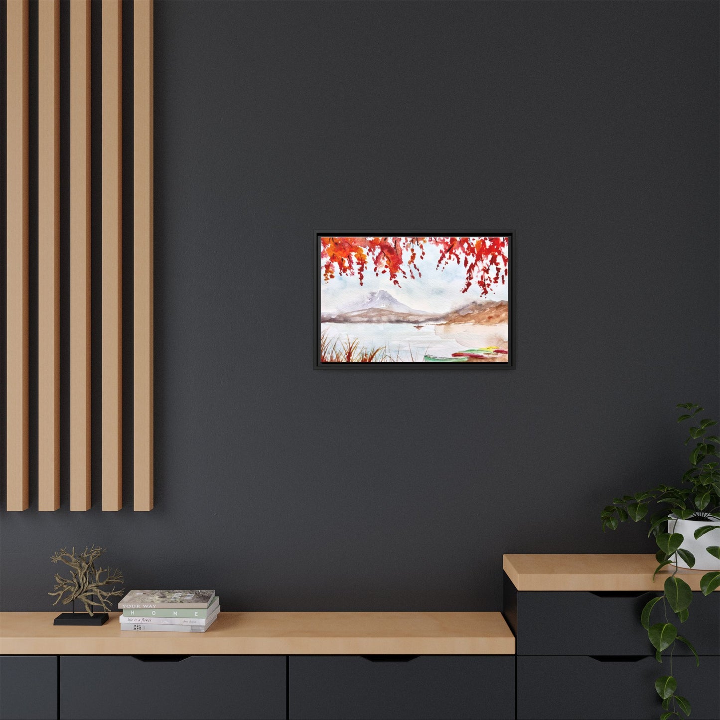 Falling For Fuji Matte Canvas, Framed (Black or Espresso). Available in sizes from 10”x8”-32”x24”