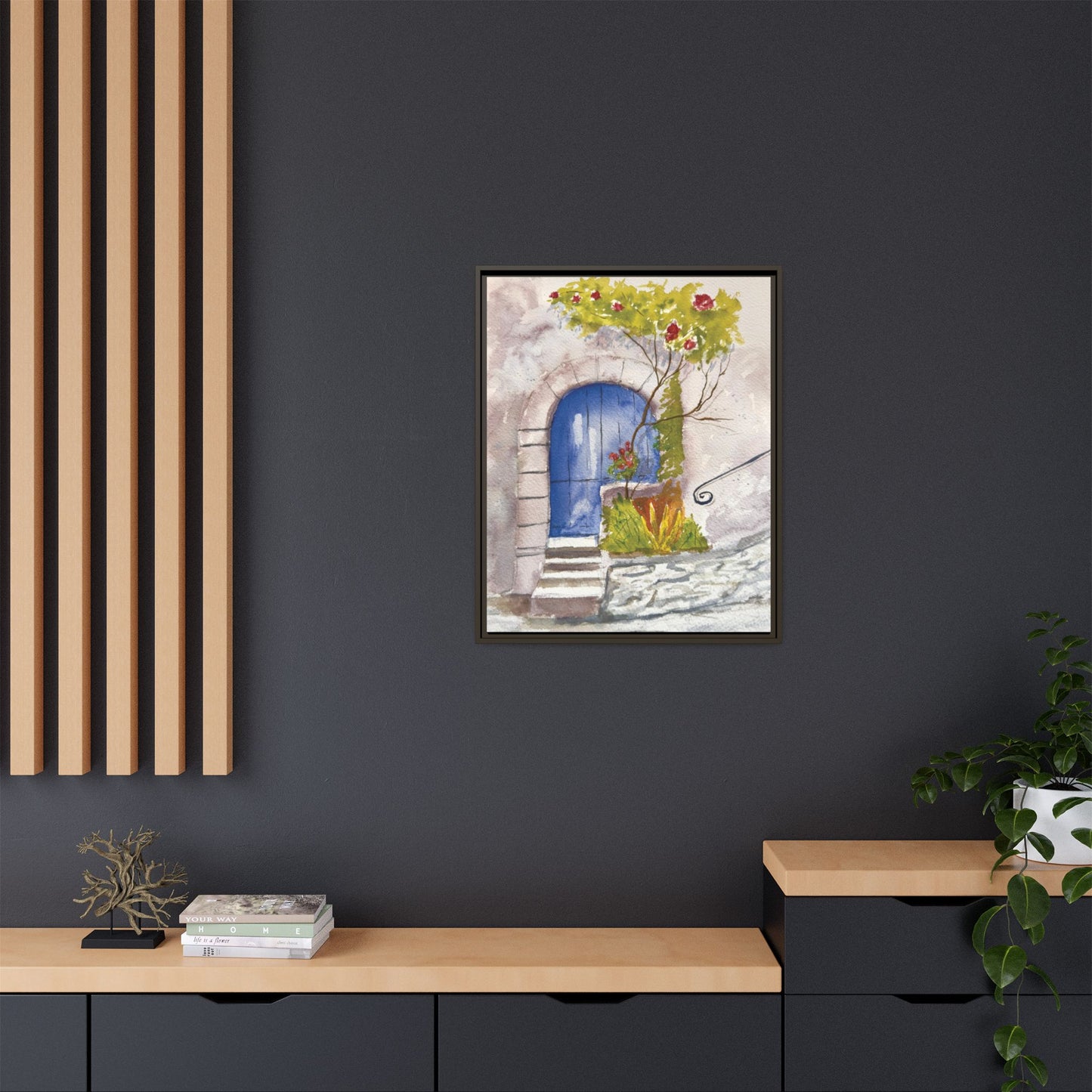 Blue Door, Framed (Black or Espresso). Available in sizes from 8”x10”-24”x32”