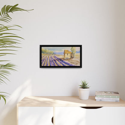 Lavender at Daybreak Matte Canvas, Framed (Black or Espresso). Available in sizes 10”x8”-20”x10”
