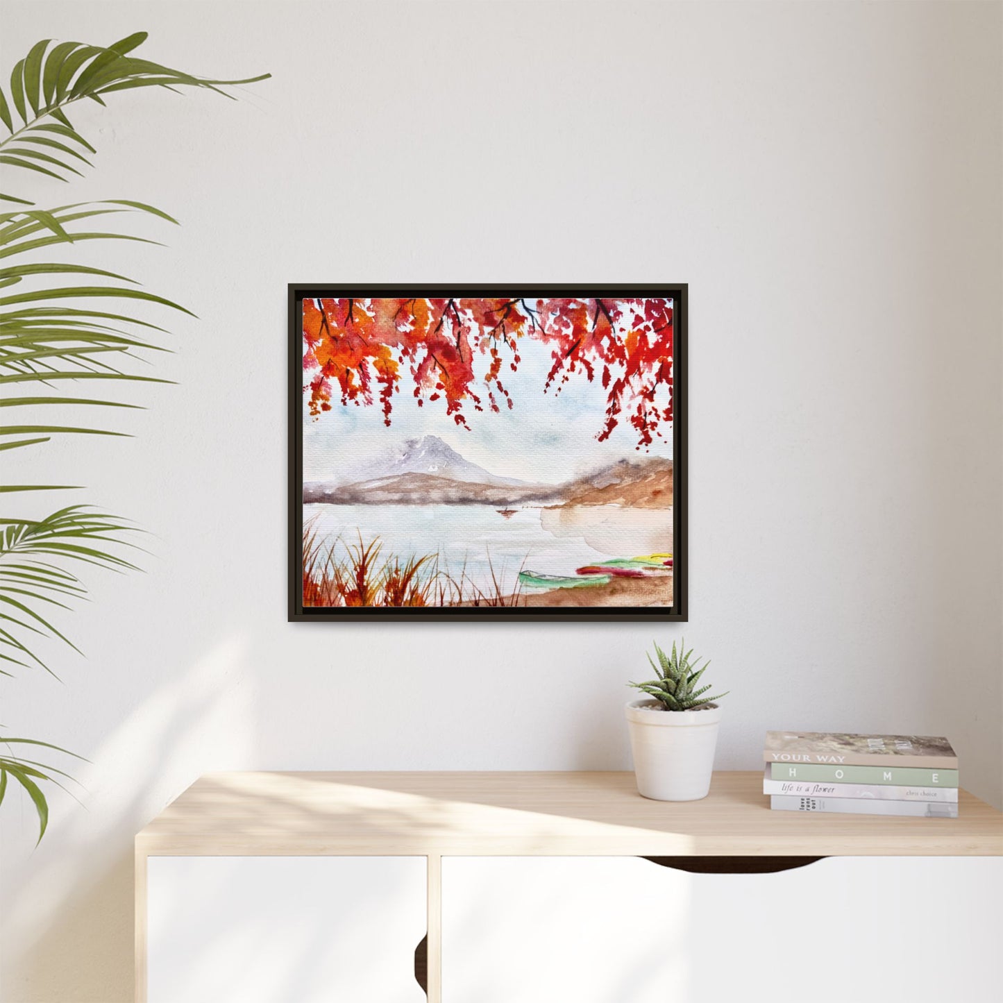Falling For Fuji Matte Canvas, Framed (Black or Espresso). Available in sizes from 10”x8”-32”x24”