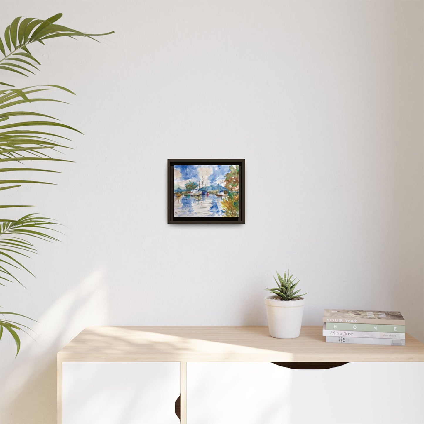Snug Harbor Matte Canvas, Framed (Black or Espresso). Available in sizes 10”x8”-20”x16”