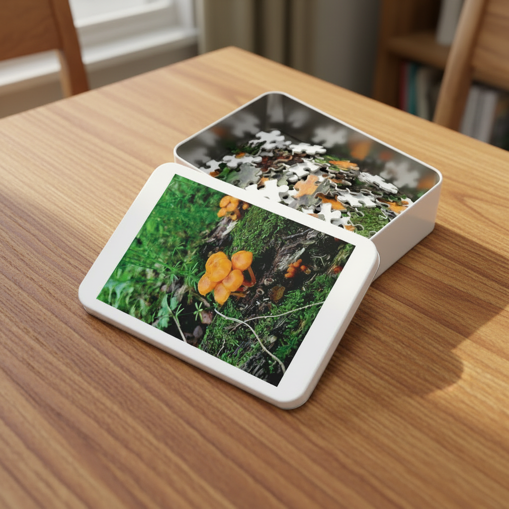 Vibrant Treasure Forest Mushrooms Jigsaw Puzzle
