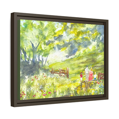 Summer Stroll Matte Canvas, Framed (Black or Espresso). Available in sizes 10”x8”-20”x10”