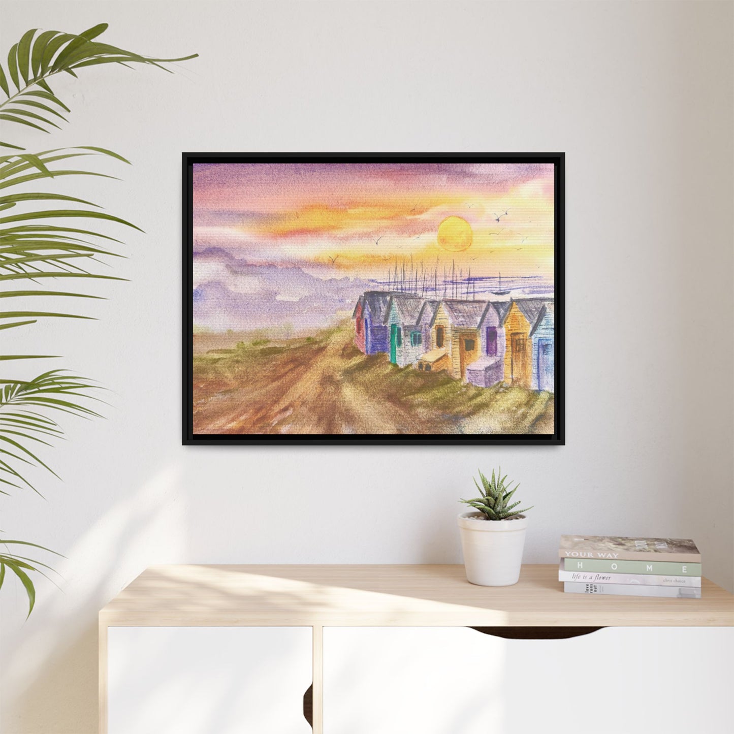 Quiet Before The Tide Matte Canvas, Framed (Black or Espresso). Available in sizes from 10”x8”-32”x24”