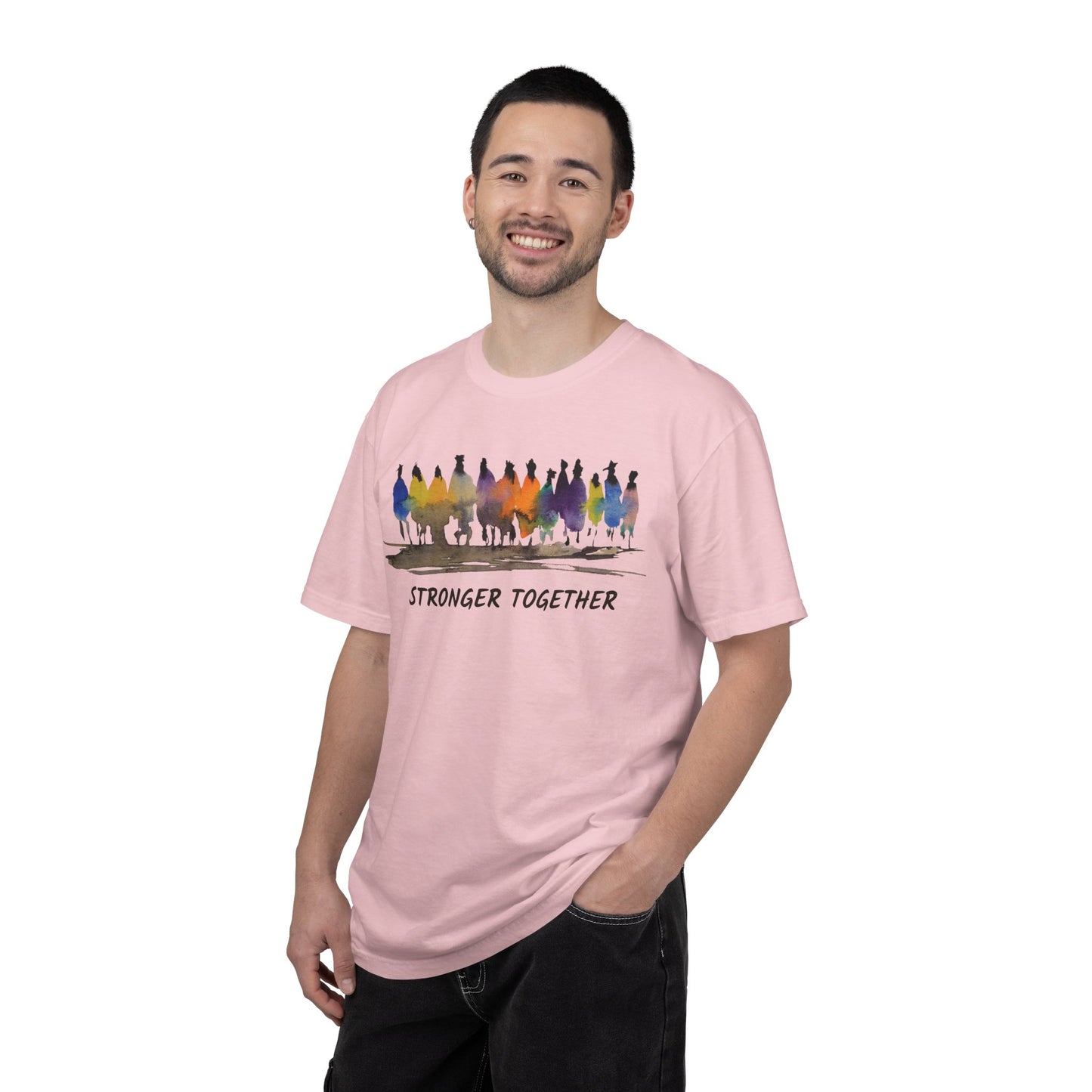 Stronger Together Unisex Garment-Dyed T-shirt. Available in sizes S-4XL, 13 colors.
