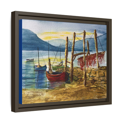 Morning Boats on the Loch, Framed (Black or Espresso). Available in sizes from 10”x8”-24”x18”