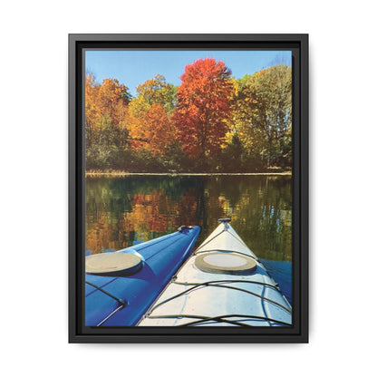 Happy Together Fall Kayaking, Framed (Black or Espresso). Available in sizes from 8”x10”-12”x16”
