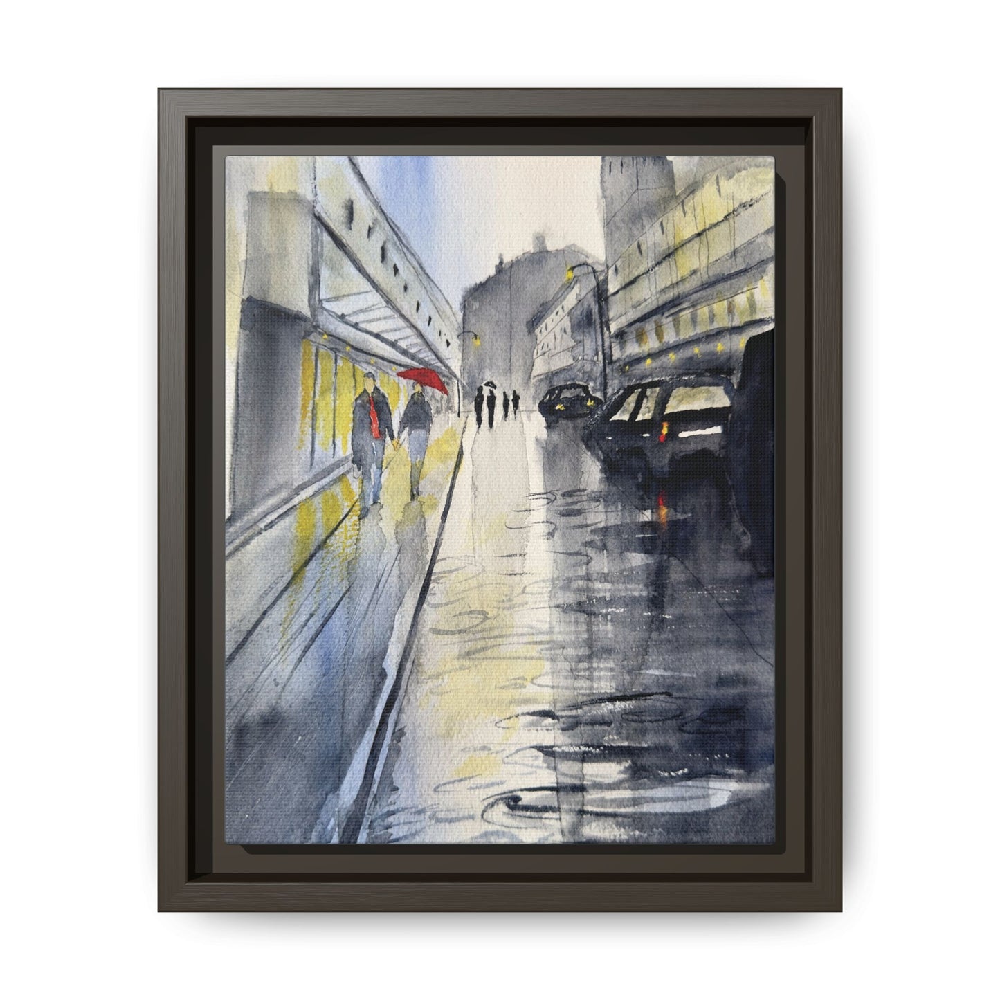 Rainy Day Romance, Framed (Black or Espresso). Available in sizes from 8”x10”-24”x32”