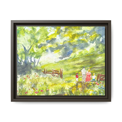 Summer Stroll Matte Canvas, Framed (Black or Espresso). Available in sizes 10”x8”-20”x10”