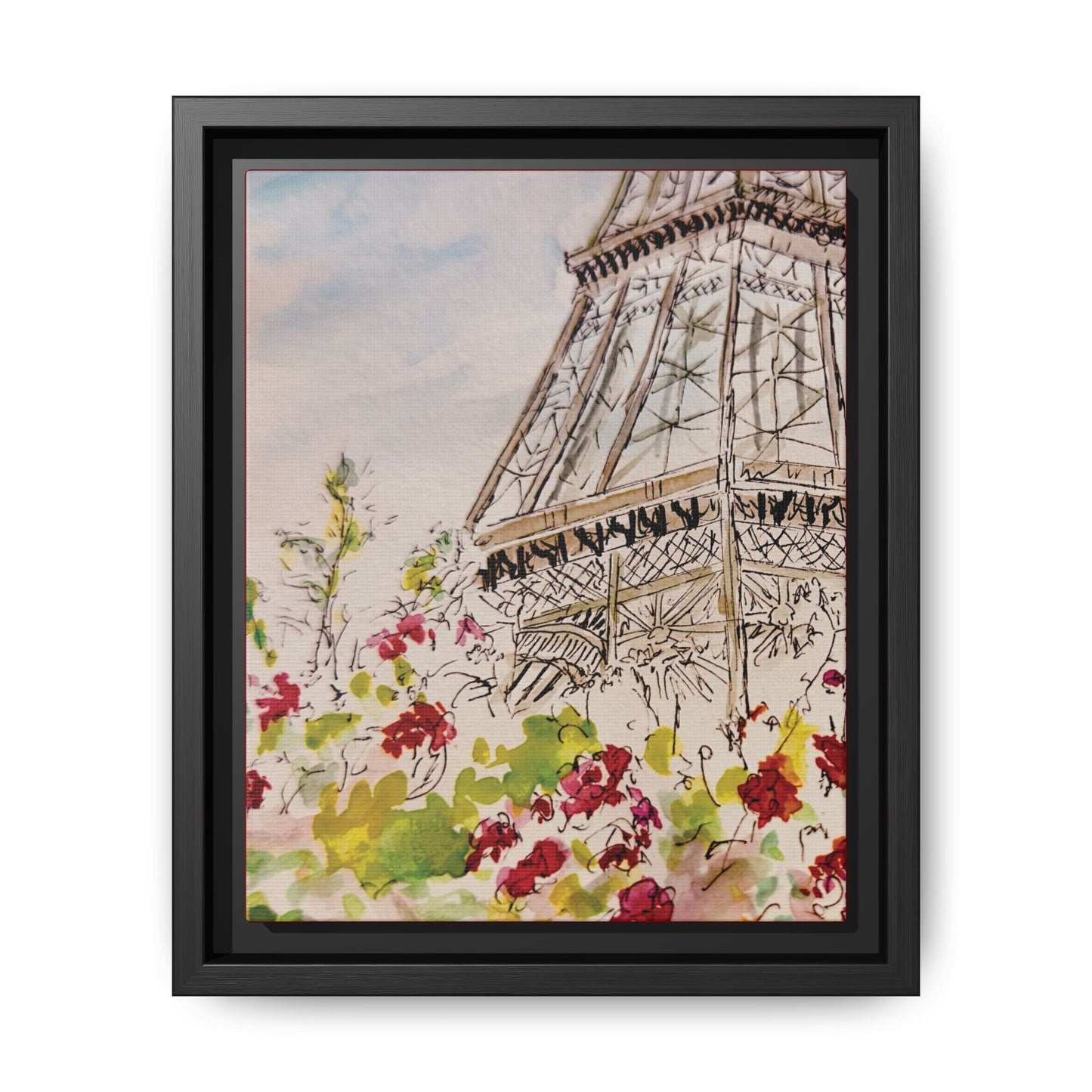 Eiffel Tower, Framed (Black or Espresso). Available in sizes from 8”x10”-16”x20”