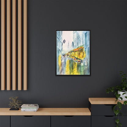 Cafe Reflections Matte Canvas, Framed (Black or Espresso). Available in sizes 8”x10”-24”x32”