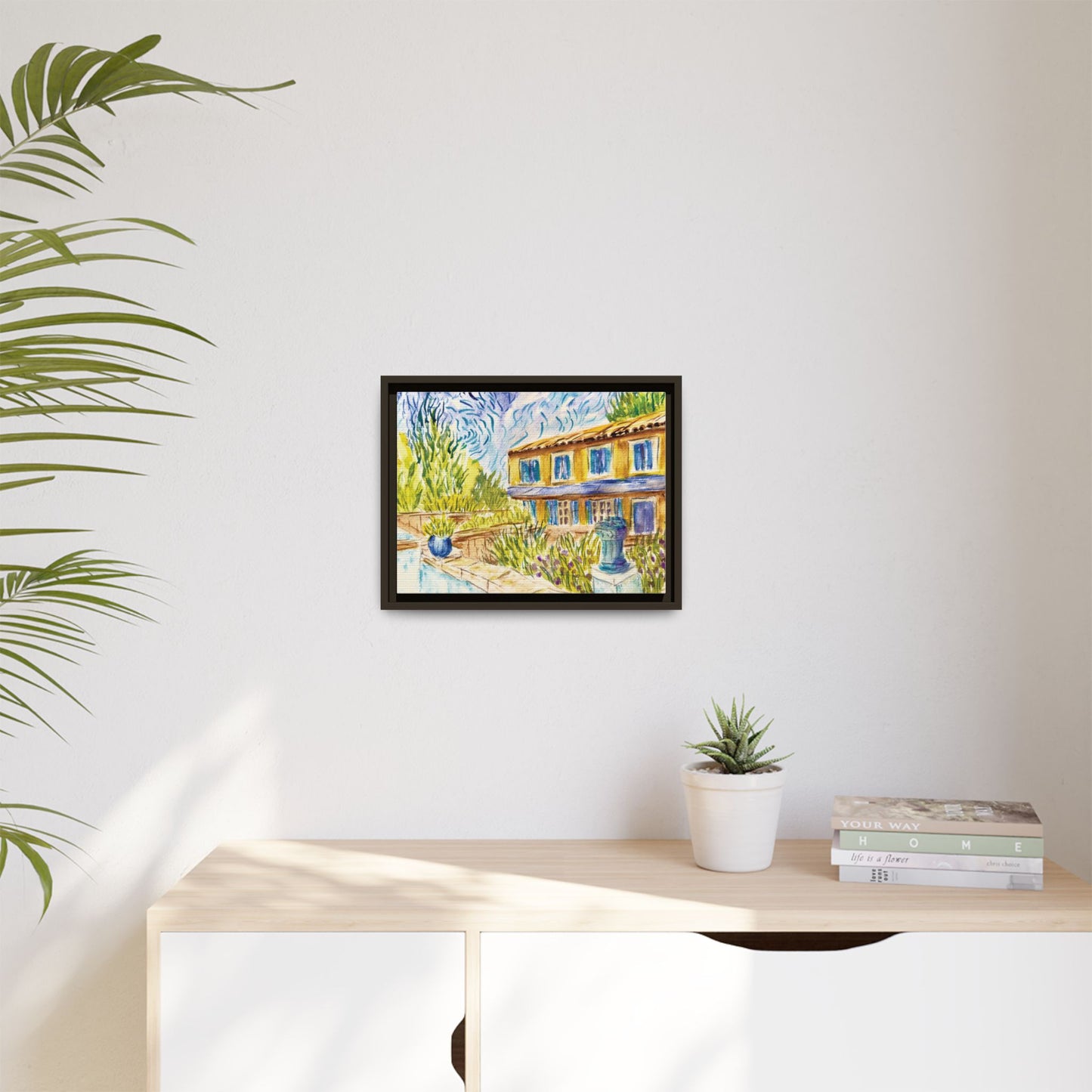 Respite Near Saint-Remy-de-Provence Matte Canvas, Framed (Black or Espresso). Available in sizes from 10”x8”-30”x24”