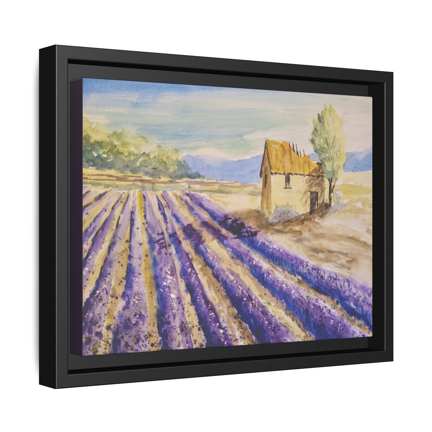 Lavender at Daybreak Matte Canvas, Framed (Black or Espresso). Available in sizes 10”x8”-20”x10”