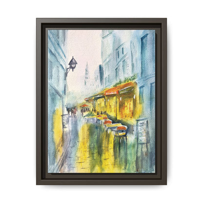 Cafe Reflections Matte Canvas, Framed (Black or Espresso). Available in sizes 8”x10”-24”x32”