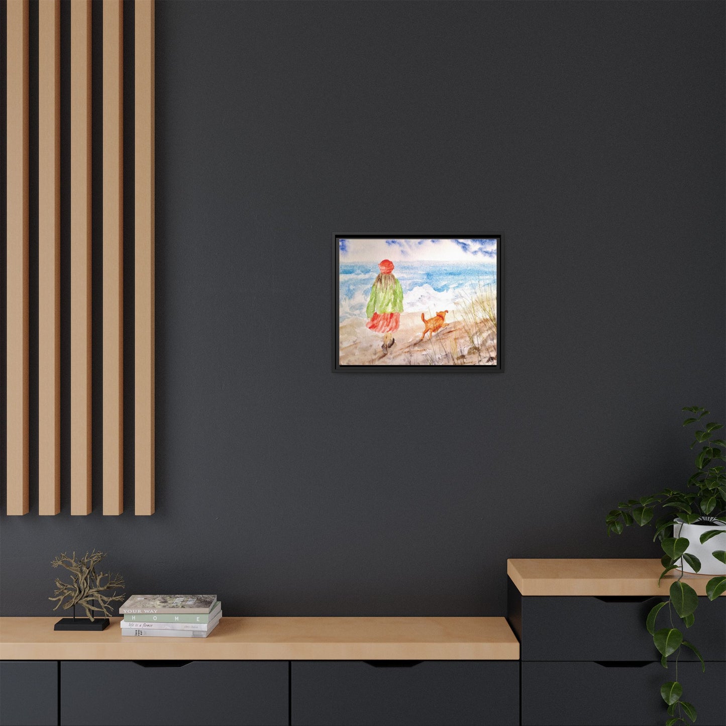 Oceanfront Friends, Framed (Black or Espresso). Available in sizes from 10”x8”-20”x16”
