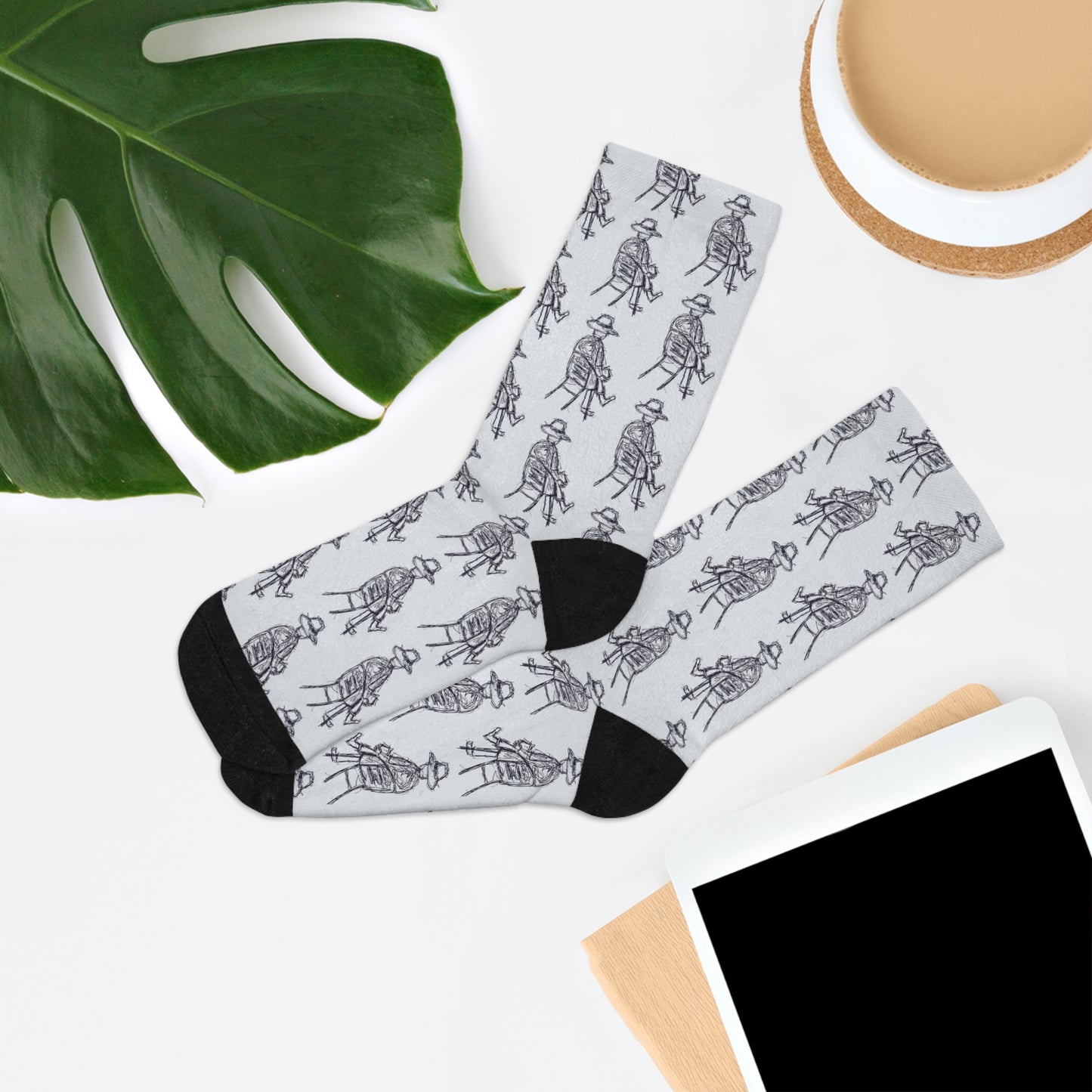 Recycled Poly Socks Featuring Art Dude (Faintest Blue)