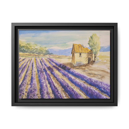 Lavender at Daybreak Matte Canvas, Framed (Black or Espresso). Available in sizes 10”x8”-20”x10”