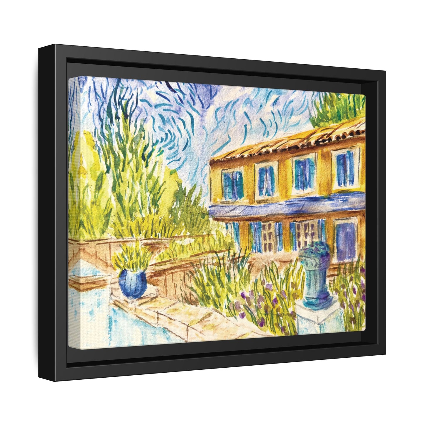 Respite Near Saint-Remy-de-Provence Matte Canvas, Framed (Black or Espresso). Available in sizes from 10”x8”-30”x24”