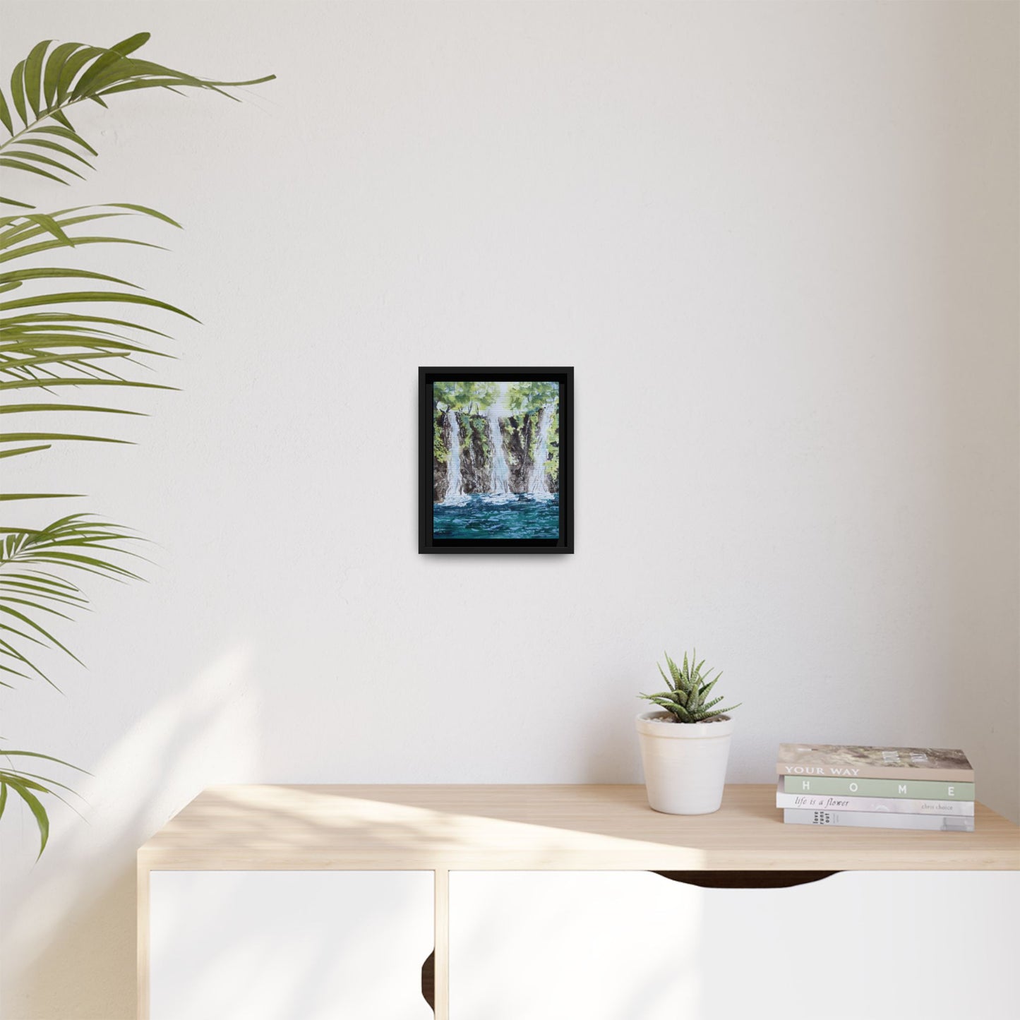 Three Sisters Waterfall, Framed (Black or Espresso). Available in sizes from 8”x10”-12”x16”