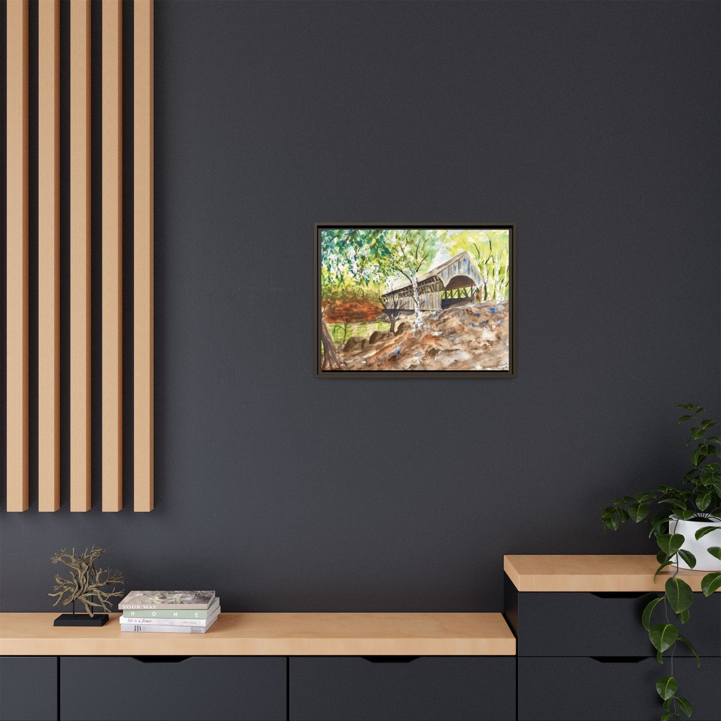 Artist’s Bridge Matte Canvas, Framed (Black or Espresso). Available in sizes from 10”x8”-24”x18”