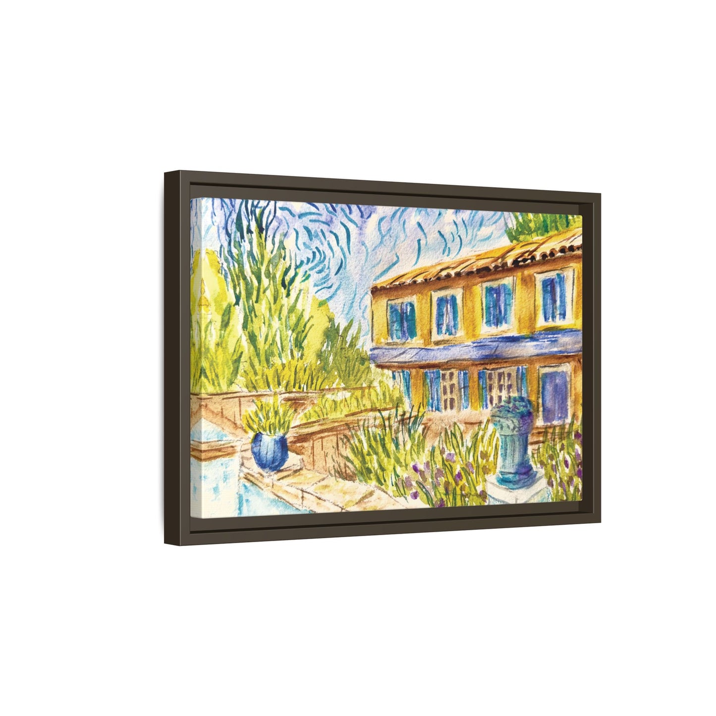 Respite Near Saint-Remy-de-Provence Matte Canvas, Framed (Black or Espresso). Available in sizes from 10”x8”-30”x24”