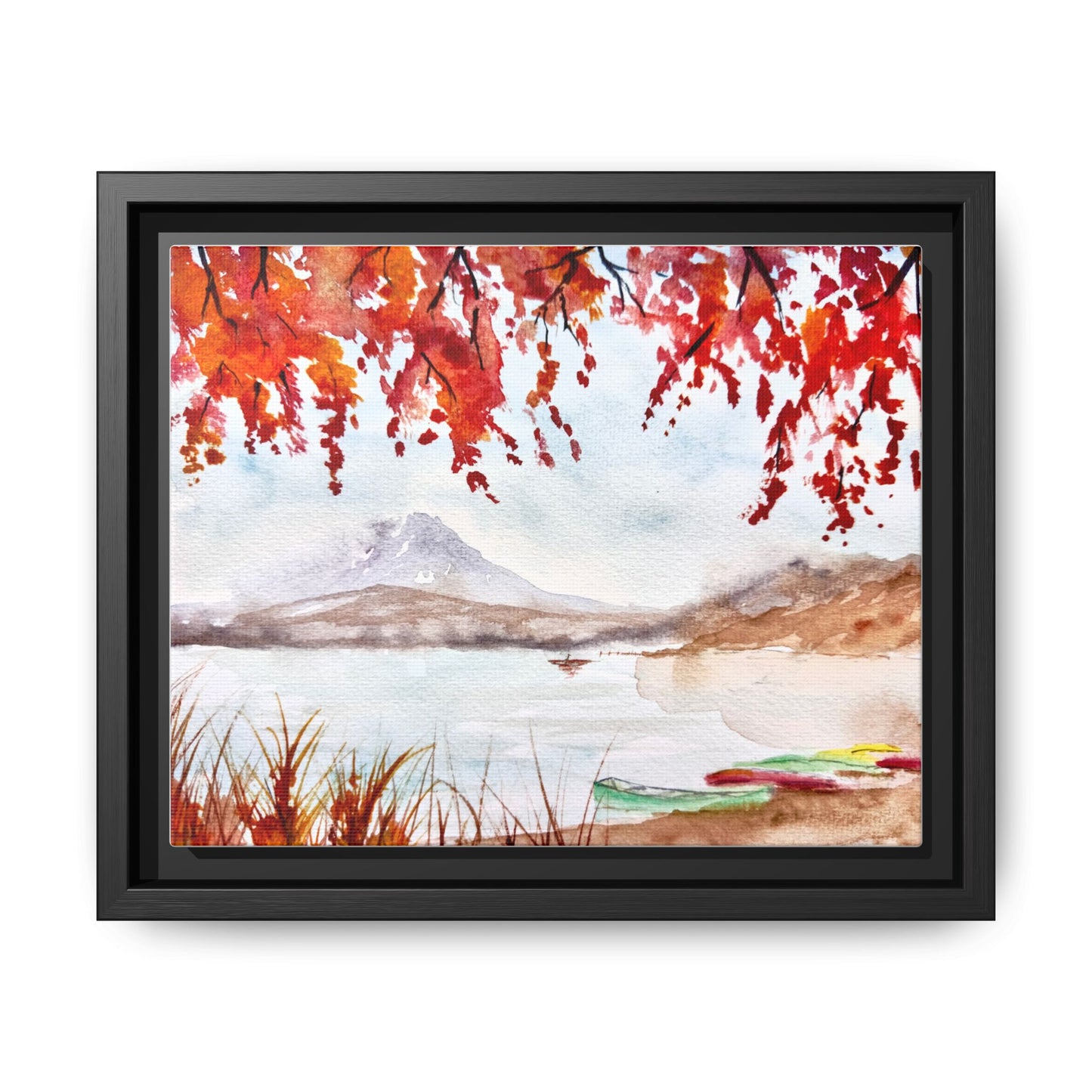 Falling For Fuji Matte Canvas, Framed (Black or Espresso). Available in sizes from 10”x8”-32”x24”