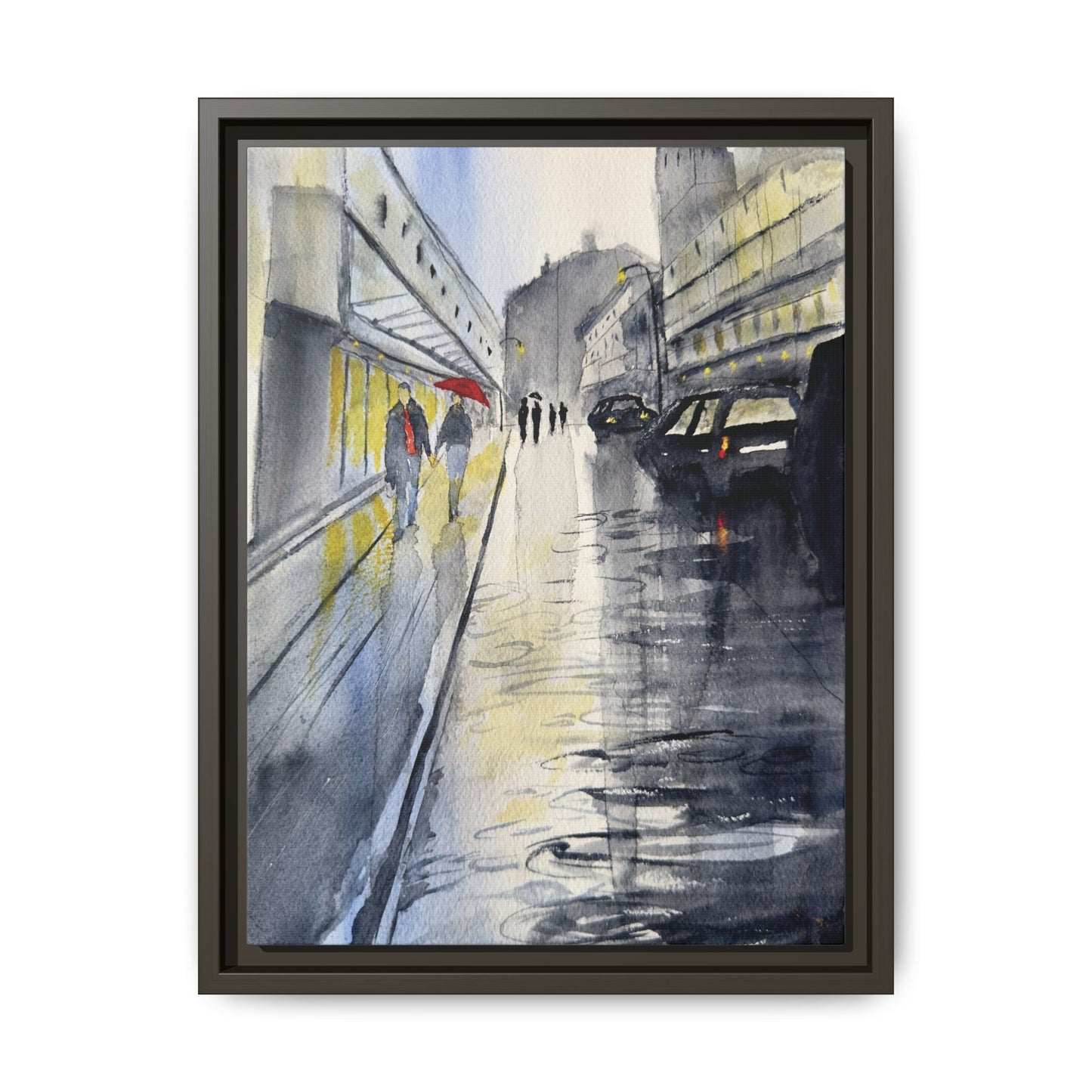 Rainy Day Romance, Framed (Black or Espresso). Available in sizes from 8”x10”-24”x32”