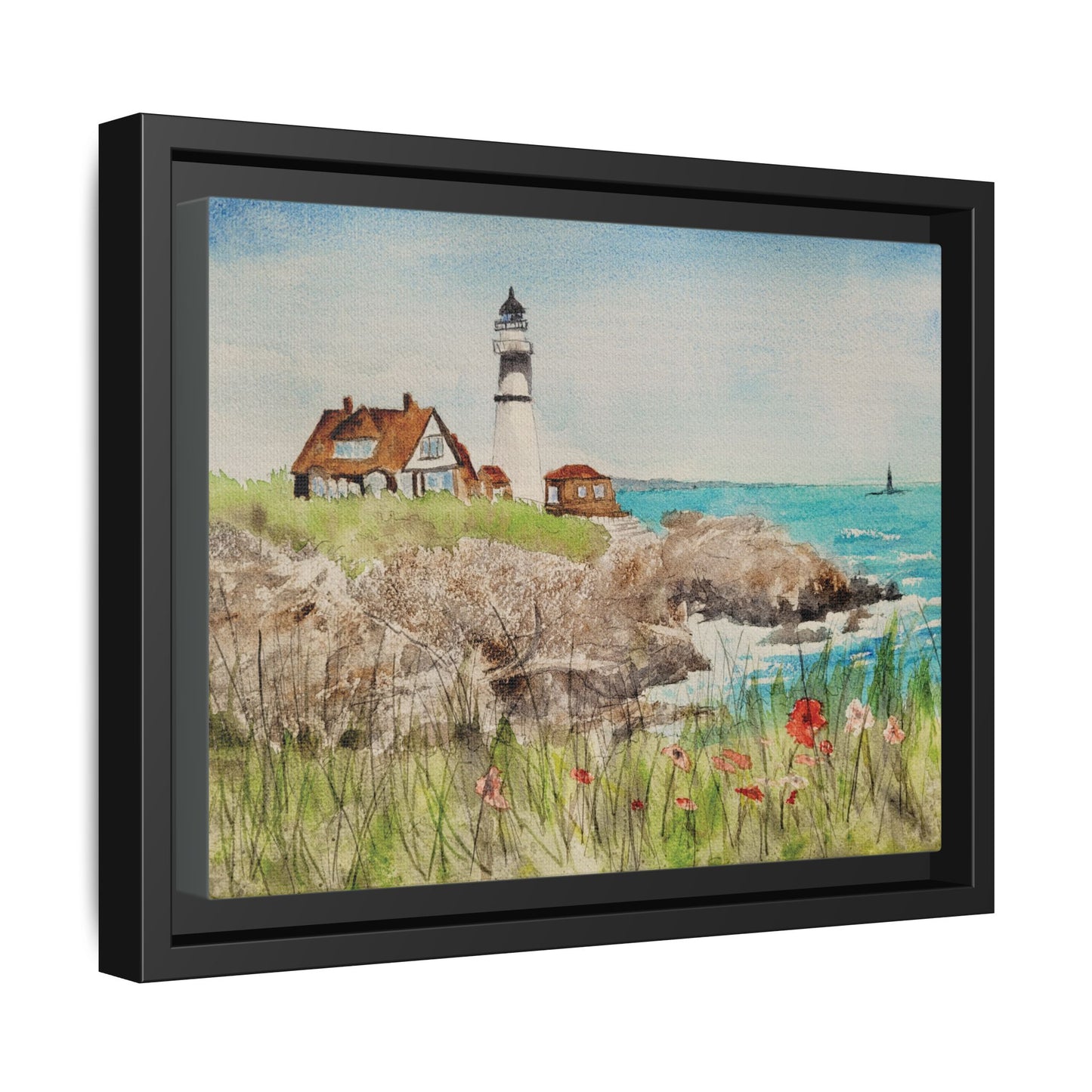 Portland Head Light, Framed (Black or Espresso). Available in sizes from 10”x8”-20”x16”