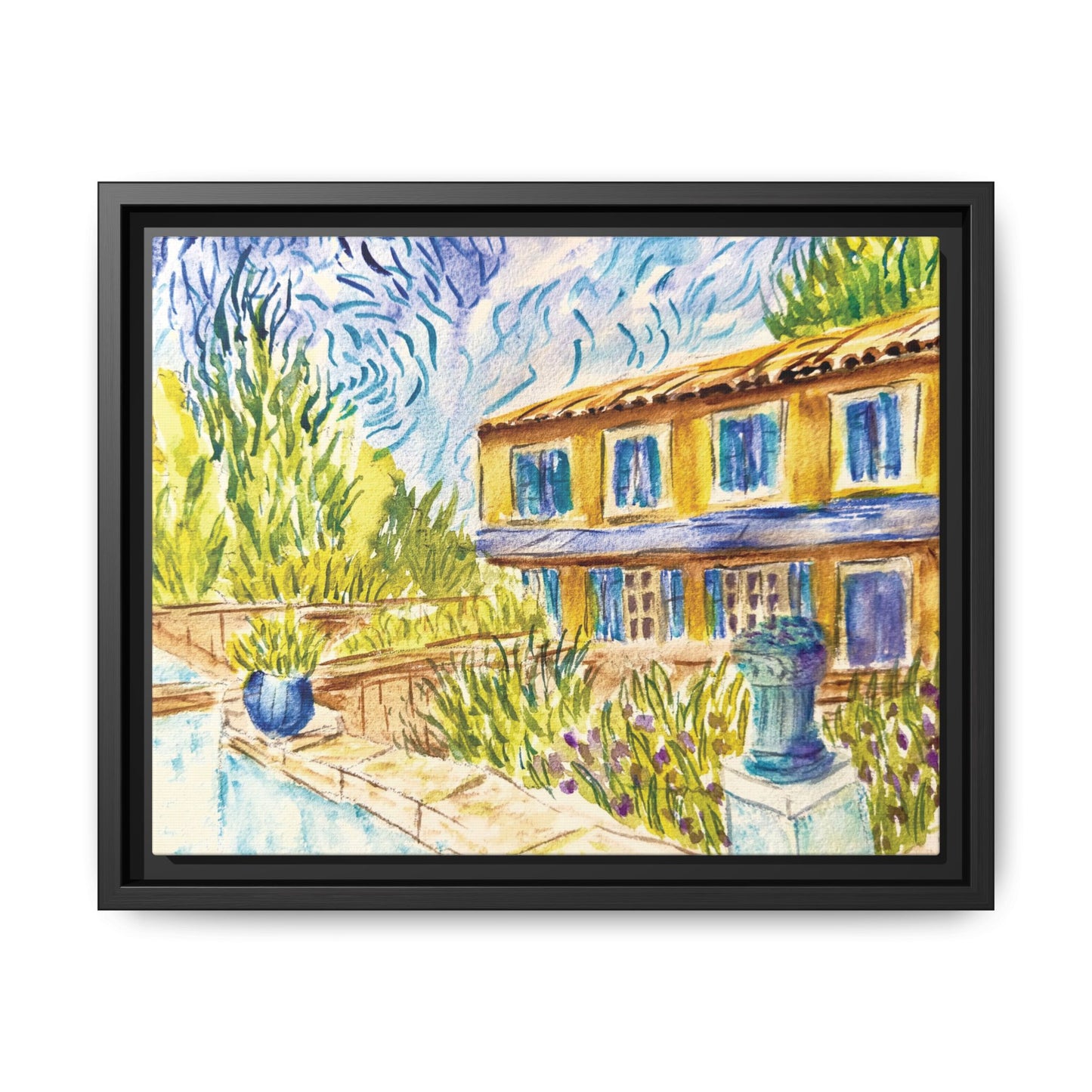 Respite Near Saint-Remy-de-Provence Matte Canvas, Framed (Black or Espresso). Available in sizes from 10”x8”-30”x24”
