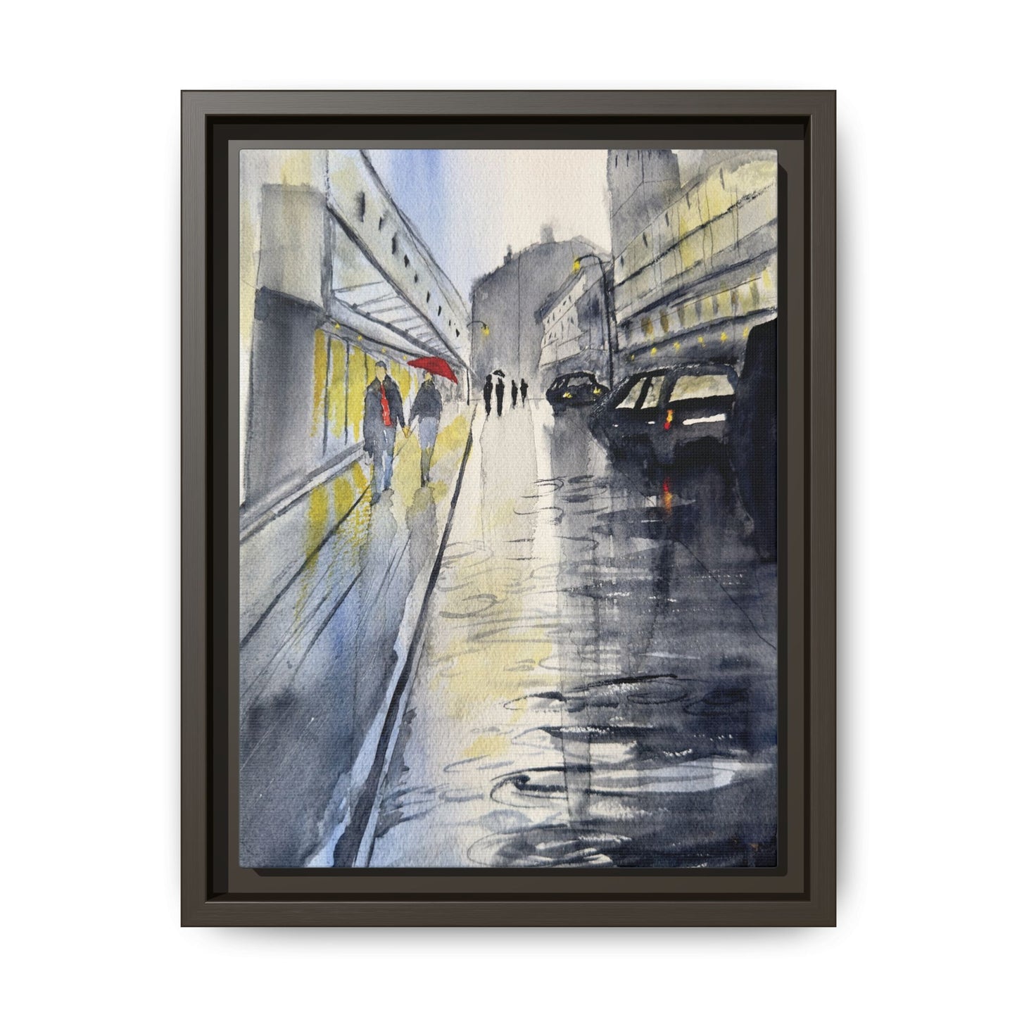 Rainy Day Romance, Framed (Black or Espresso). Available in sizes from 8”x10”-24”x32”