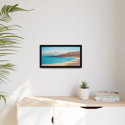 Kaanapali Beach Matte Canvas, Framed (Black or Espresso). Available in sizes from 20”x10”-30”x20”
