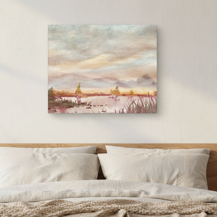 Morning Meditation Matte Canvas, Stretched, 1.25". Available in sizes from 10” x 8”-18” x 12”