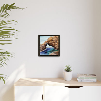 Bridging the Gap Matte Canvas, Framed (Black or Espresso). Available in sizes from 10”x10”-14”x14”