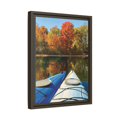 Happy Together Fall Kayaking, Framed (Black or Espresso). Available in sizes from 8”x10”-12”x16”