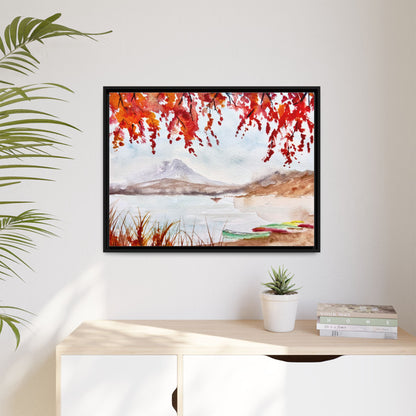Falling For Fuji Matte Canvas, Framed (Black or Espresso). Available in sizes from 10”x8”-32”x24”
