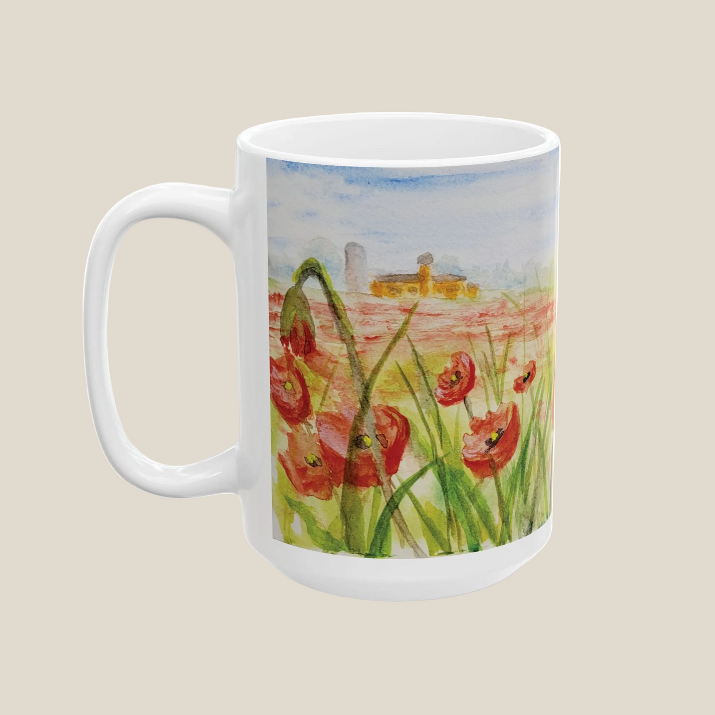 Poppies Galore Ceramic Mug, (11oz, 15oz)