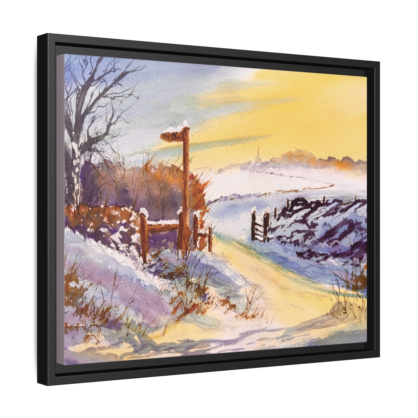 Wales Winter Walk, Framed (Black or Espresso). Available in sizes from 10”x8”-32”x24”